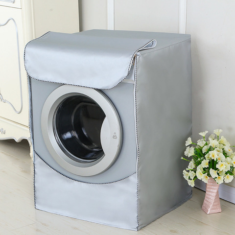 Gray Laundry Dryer Cover Washing Machine Cover Polyester Fibre   Sunscreen Laundry Silver Coating Waterproof Cover ► Photo 1/6