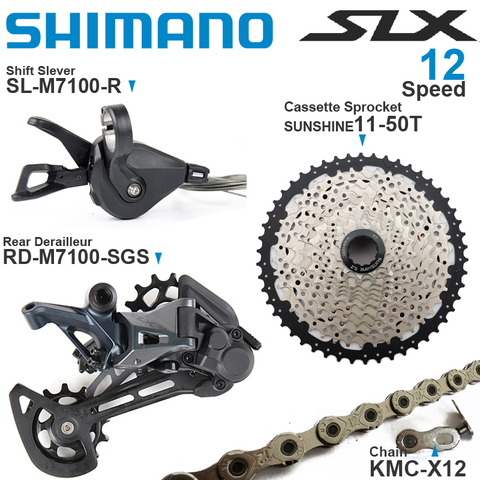SHIMANO SLX M7100 1x12 Speed Groupset with Shifter Rear Derailleur and Cassette Sprocket 11-50T KMC X12 Chain Original ► Photo 1/1