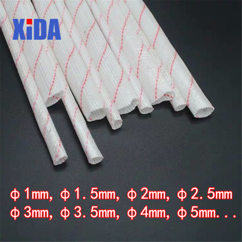 1M/Lot 1mm 1.5mm 2mm 2.5mm 3mm 3.5mm 4mm 5mm 600 Deg High Temperature Braided Soft Fiberglass Sleeving Fiber Glass Tube Tubing ► Photo 1/6