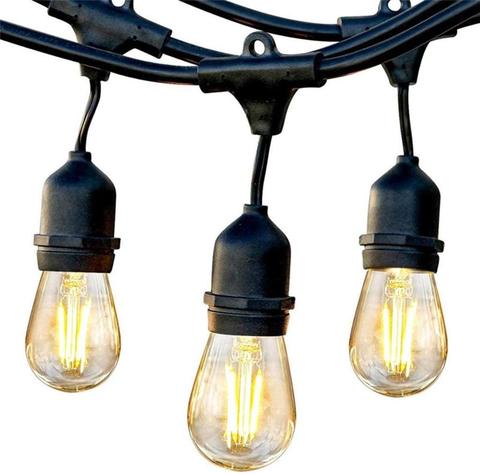 Outdoor Street Garlands S14 String Lights 15M LED Retro Edison Filament Bulb Weatherproof Holiday Commercial Grade String Lights ► Photo 1/6