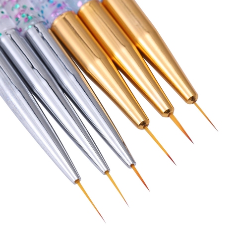 3pcs Acrylic French Stripe Nail Art Liner Brush Set 3D Tips Manicure  Ultra-thin Line Drawing Pen UV Gel Brushes Painting Tools 