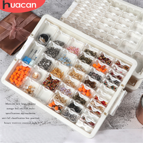 HUACAN Drill Containers For Diamond Painting Mosaic Tool Accessories Plaid Jewelry Diamond Mosaic Transparent Storage Box ► Photo 1/5