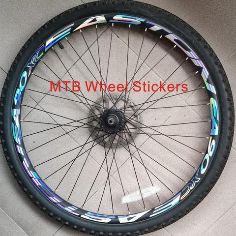 wheel set stickers bike 26 / 27.5/29 inch wheels mountain bike wheel rim sticker bike stickers rims Reflective decals radium MTB ► Photo 1/5