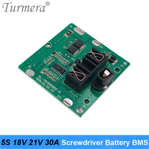 Turmera 5S 18V 21V 30A BMS Lithium Battery Board with Balance for 21V 18V Screwdriver Shurik and Vacuum Cleaner Battery Pack Use ► Photo 1/6