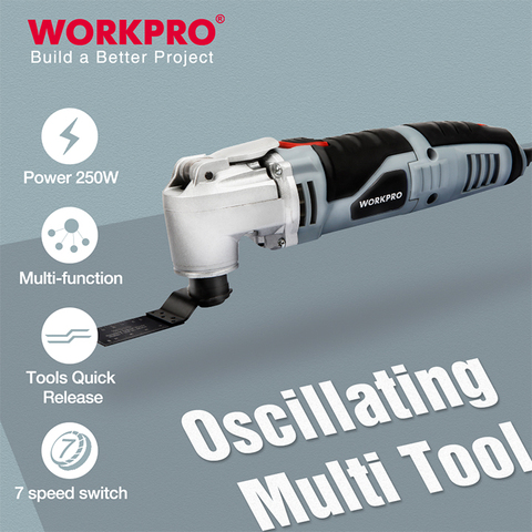 WORKPRO 250W Electric Multifunction Oscillating Tool Variable Speed Power Hand Tool with Accessories Electric Cutter ► Photo 1/6