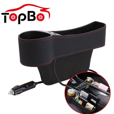 Car Seat Side Organizer Cup Holder for Cars Leather Auto Seat Gap