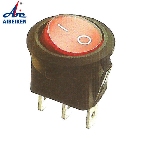 3Pin button with light Rocker Switch  10A 125V 6A 250V  KCD1-101N-8 ► Photo 1/6