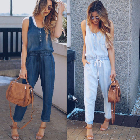 Rompers Clubwear Outfits Jeans Overalls  Denim Romper Clubwear Jumpsuit -  Summer - Aliexpress