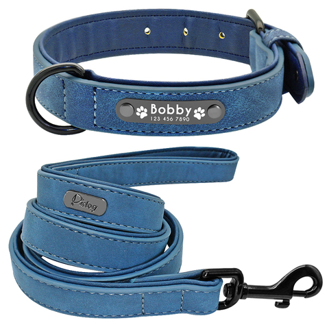 VIP Link--Customized Dogs Collars Personalized Padded Collar Leather Dog Walking Leash For Small Medium Large Dogs ► Photo 1/6