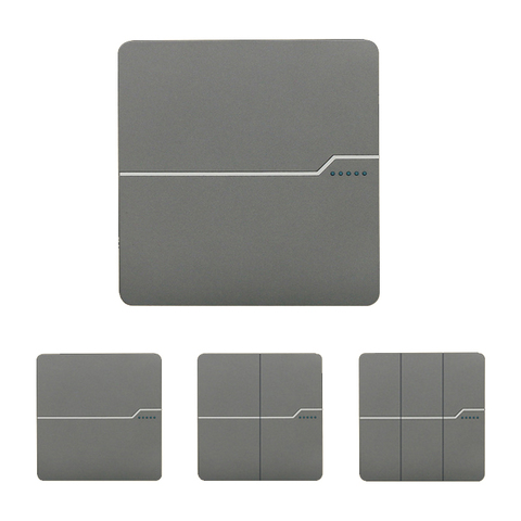 Wall Switch 1/2/3 Gang 1 2 Way Light Switch On/Off Wall Switch Interruptor Push Button Rocker Switch Gray PC Panel 16A Accessory ► Photo 1/6