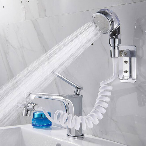 Bathroom Wash Face Basin Water Tap External Shower Head Toilet Hold Filter Flexible Hair Washing Faucet Rinser Extension Set ► Photo 1/6