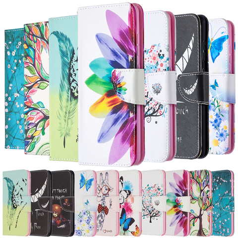 Painted Leather Flip Case For Samsung Galaxy Note 8 9 10 20 S8 S9 S10 S20 FE S10E Plus Ultra Soft Phone Cover Wallet Etui Coque ► Photo 1/6