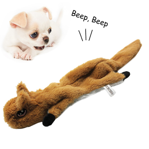 Cute Plush Toys Squeak Pet Animal Shape Wolf Stuffed Animal Dog Chew Whistle Squeaky Wrapped Squirrel Dog Toys Pet Supplies ► Photo 1/6