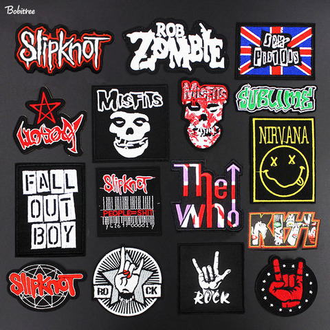 Metal Band Cloth Patches Rock Music Fans Badges Embroidered Motif Applique Stickers Iron on for Jacket Jeans Decoration ► Photo 1/5