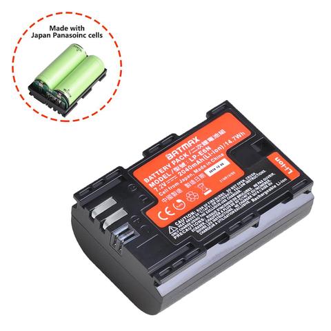 1Pc 2040mAh LP-E6 LP E6 LP-E6N Battery Panasonic Cell for Canon EOS 5D Mark II, III, IV, 5DS, 5DS R, 6D, 60D,6D Mark II, 7D, 7D ► Photo 1/6