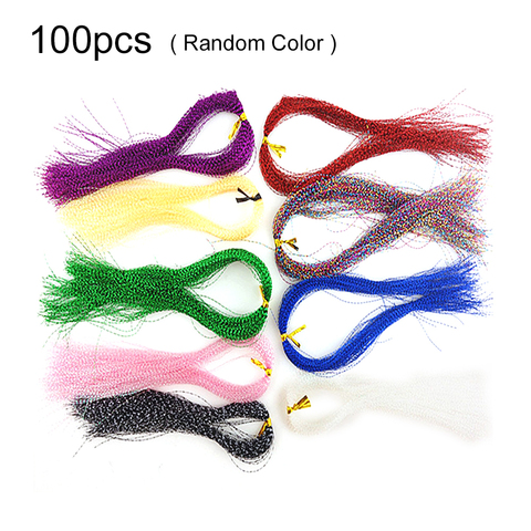 100pcs Fly Fishing Lurex Tinsel Twisted Strand String Line Flashabou Tying Crystal String Jig Diy Hook Bait Fishing Accessories ► Photo 1/6