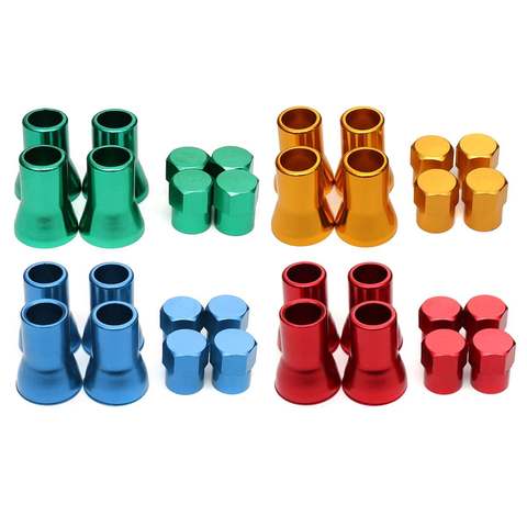 8pcs TR413 Aluminium Alloy Wheel Tyre Tire Cover Valve Stem Sleeves with Hex Caps Red Yellow Blue Green Left Right Front Rear ► Photo 1/6