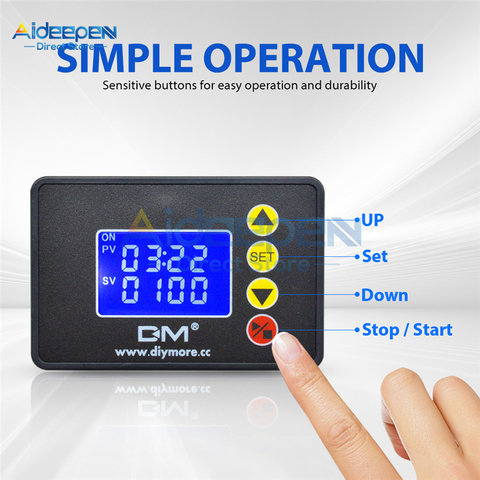 AC 110-220V DC 12V 24V 1.37 inch LCD Digital Display Microcomputer Time Controller Timer 00:00-99:59 0000-9999S Control Module ► Photo 1/6