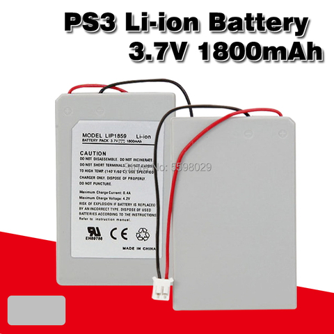 Rechargeable 3.7V 1800mAh Li-ion Power Pack for PS3 game controller Battery Pack for PS3 gamepad ► Photo 1/6