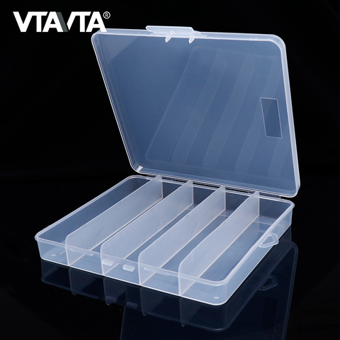 VTAVTA 5 Compartments Fishing Tackle Boxes Lures Baits Hooks Storage Case High Hardness Fishing Tools Carp Fishing Accessories ► Photo 1/6