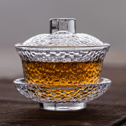 LUWU heat-resistant glass gaiwan Rugged anti-skid tureen 125ml ► Photo 1/5