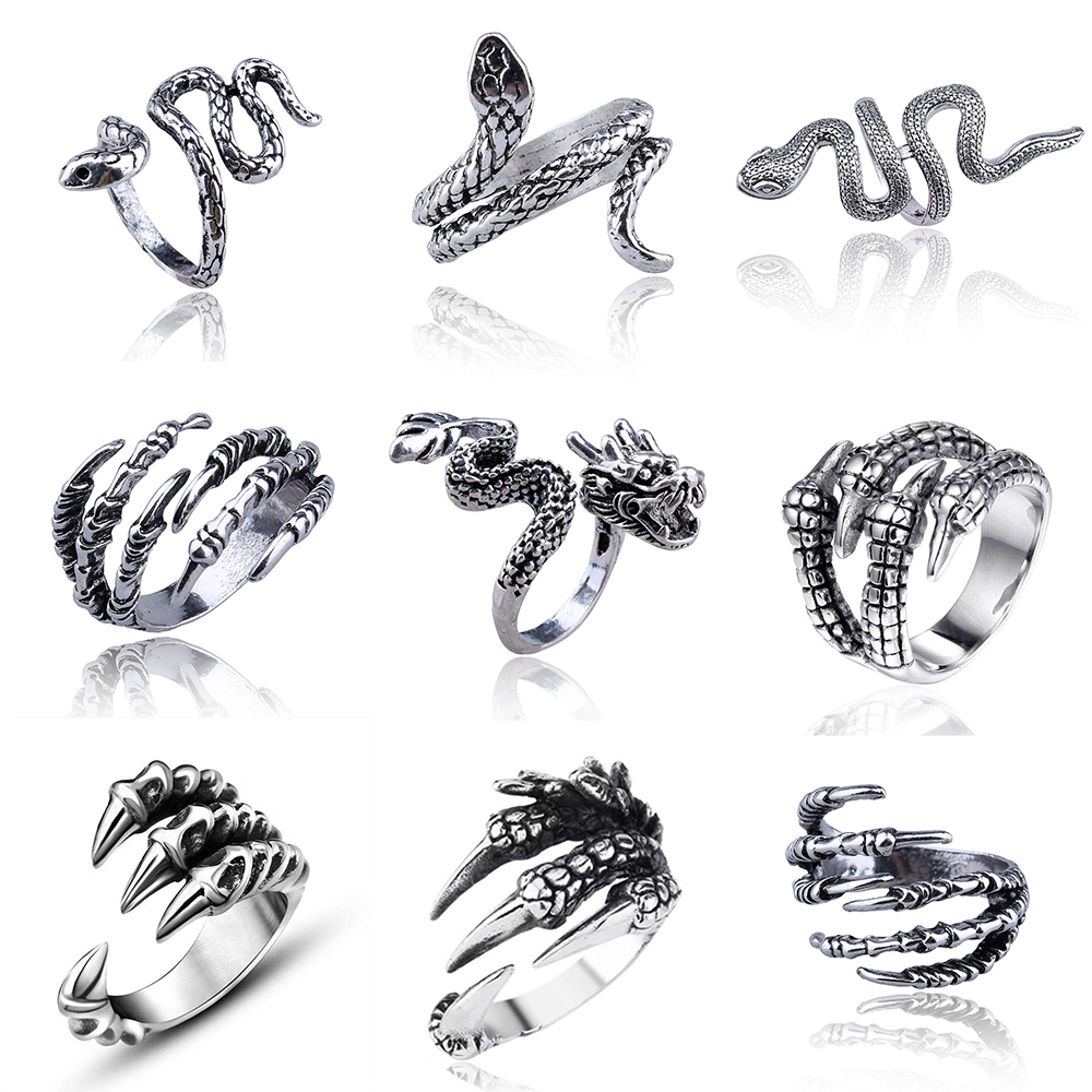 Vintage Women Men Punk Silver Octopus Finger Open Adjustable Ring Jewelry Gift