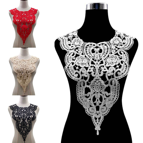 1pc Black Embroidery Collar Lace Floral Embroidered Applique Lace Neckline Collar Garment Accessories Scrapbooking ► Photo 1/6
