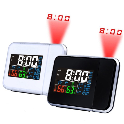 Creative Color LCD Digital Projection Alarm Clock Temperature Hygrometer Desk LED Time Projector Calendar Weather Station ► Photo 1/6