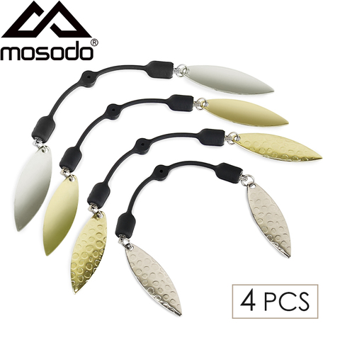 4pcs Twin Willow Blades Spring Pin Twist Lock Tail Spinner Buzzbaits Colorado Spinnerbait for Fishing Lures and Jig Rattles ► Photo 1/6