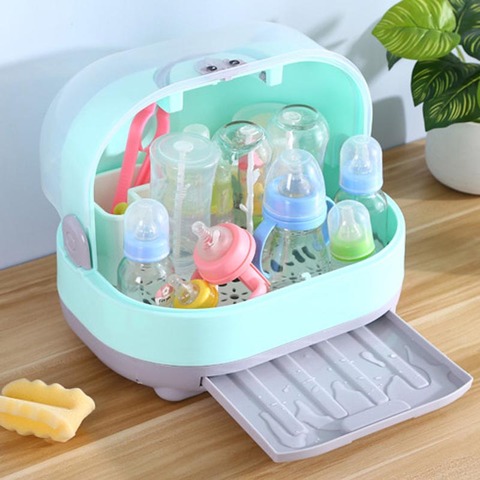 New Portable Baby Bottle Drying Rack Baby Bottles Storage Box Cleaning  Dryer Drainer Nipple Shelf Drying Rack Tableware Dry Case