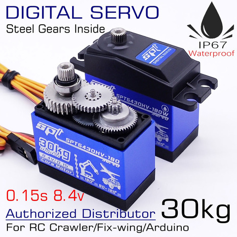 SPT5430HV-180W 30kg 0.15s 2S 8.4v High Voltage Waterproof Metal Gears Standard Digital Servo For Crawler Car 3D Fix-Wing Robot ► Photo 1/6