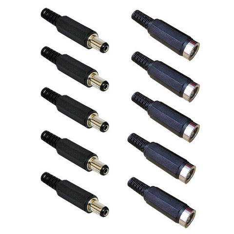 10pcs/5 Pair 2.1x5.5mm Male Female DC Power Plug Socket Jack Adapter Connectors Set ► Photo 1/6