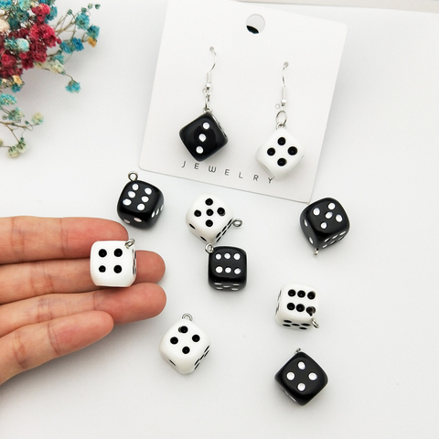 10pcs/pack 15mm Dice Resin Charms 3D Dice Pendants DIY Craft Fit for Bracelet Earring Key Chains Jewelry DIY Finding Handmade ► Photo 1/6