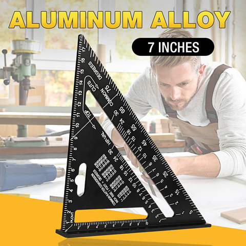 Triangle Ruler 7inch Aluminum Alloy Angle Protractor Speed Metric Square Measuring Ruler For Building Framing  Tools Gauges ► Photo 1/6