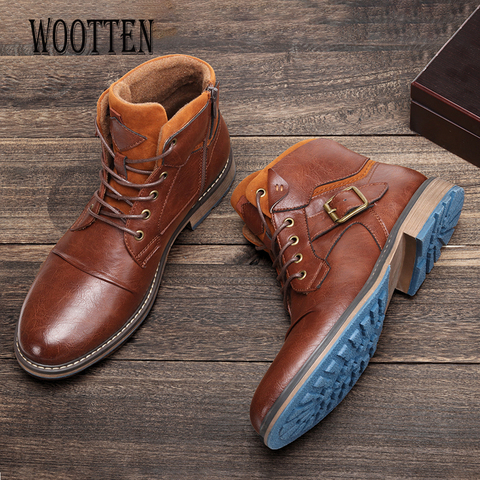 Men's boots Wootten Brand men's leather shoes British Royal Ankle boots Men's autumn footwear Size 8-12 martins shoes #AL601C4 ► Photo 1/6