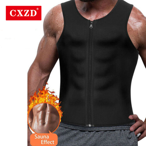 CXZD Men Waist Trainer Vest for Weight loss Hot Neoprene Corset Body Shaper Zipper Sauna Tank Top Workout Shapers Shirt Shapers ► Photo 1/6
