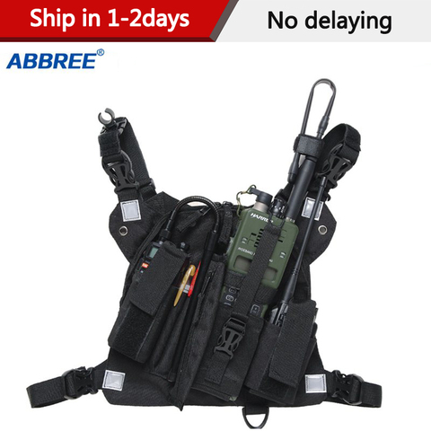 Abbree Radio Chest Harness Chest Front Pack Pouch Holster Vest Rig Chest Bag for Walkie Talkie Motorola Baofeng UV-5R TYT Wouxun ► Photo 1/5