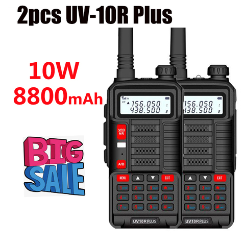 2 pcs walkie-talkies ptt baofeng uv 10R midland Station police radio scanner talki walkie portable radios am fm amateur wireless ► Photo 1/1