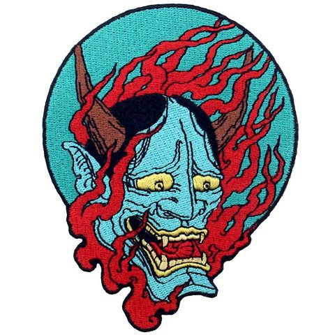 Embird patches Embroidered patch for jeans Samurai Hannya oni ceo-friendly handmade 3D iron on patches pack patch ► Photo 1/4