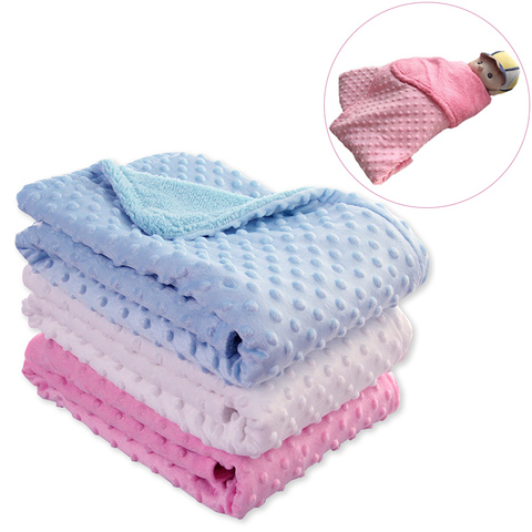 Baby Blanket & Swaddling Newborn Thermal Soft Fleece Blanket Winter Solid Bedding Set Cotton Quilt  Infant Bedding Swaddle Wrap ► Photo 1/6