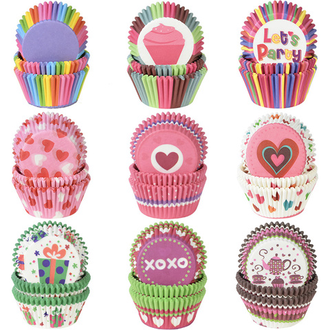 100Pcs Muffin Cupcake Paper Cups Cupcake Liner Baking Muffin Box Cup Case Party Tray Cake Decorating Tools Birthday Party Decor ► Photo 1/6
