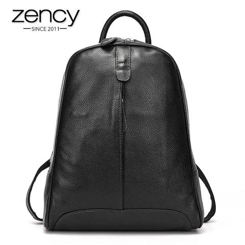 Zency Travel Backpacks Women 100% Genuine Leather Preppy Schoolbag For Girls Fashion Knapsack Large Capacity More Pockets ► Photo 1/6