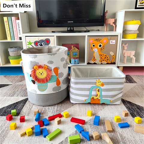 Large Cartoon Lion Folding Laundry Basket Dirty Clothes Storage Basket For Kids Toys Organizers Basket Sundries Storage Barrel ► Photo 1/6