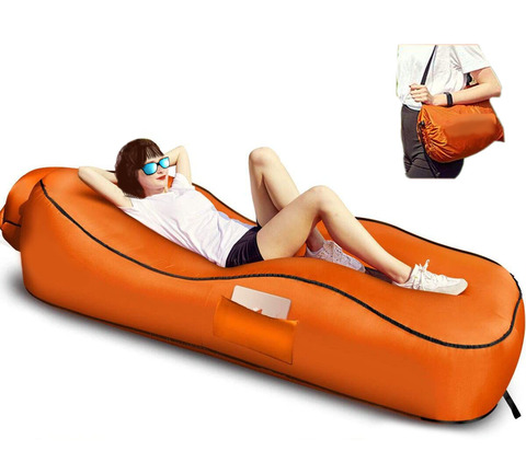 Outdoor Camping Inflatable Sofa Mat Lazy Bag 3 Season For Beach Swimming Pool Air Bed Lounger Sports Camping Travel Home Use ► Photo 1/5