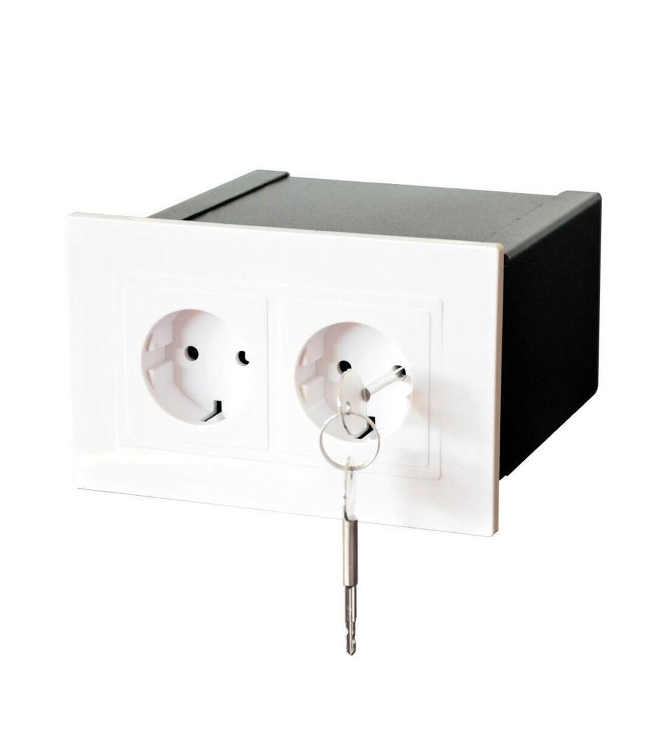 Imitation Double Plug European Standard Socket Wall Safe Security Secret Hidden Stash Box with a food grade smell proof bag ► Photo 1/6
