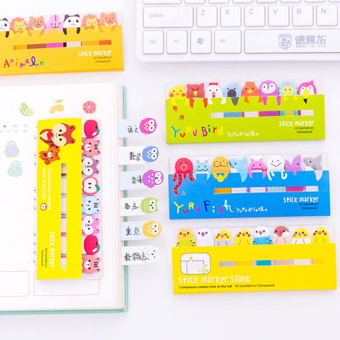 Kawaii Memo Pad Bookmarks Creative Stationery Cute Animal Sticky Notes Index Posted Planner School Supplies Paper Stickers ► Photo 1/6