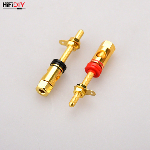 HIFIDIY LIVE 2pcs speaker DIY  lengthen terminal connector binding post HIFI amplifier Pure cupper Gold-plated Banana socket ► Photo 1/6