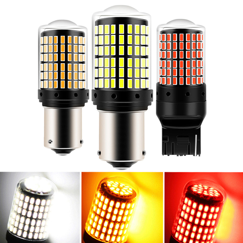 1Pc 1156 BA15S BAU15S 1157 BA15D BAY15D P21/5W P21W PY21W LED Car Light  Bulbs Auto Turn Signal Lamp White Red Yellow