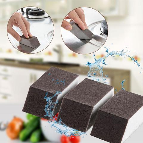 5/1pcs Black Emery Sponge Brush Rust Remover Dish Brush Pot