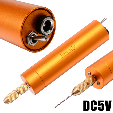 Jessitr Portable Mini Electric Drills Handheld Micro USB Drill with 10pc Twist Drill Bits DC 5V Professional Hand Drill ► Photo 1/4